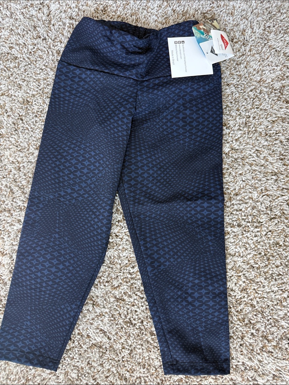 High-Waist Navy Patterned Leggings